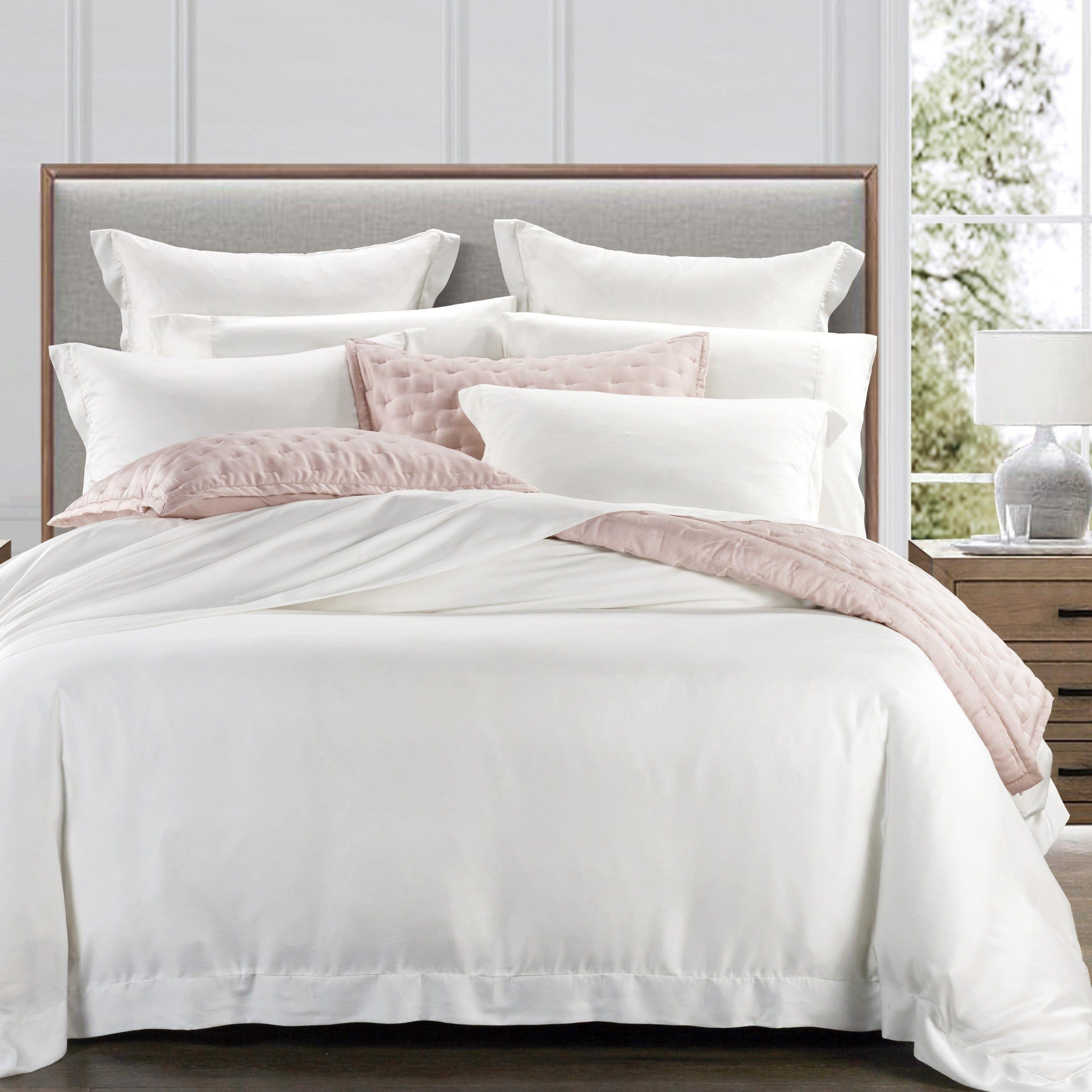 HiEnd Accents Lyocell 3 Piece King Duvet Cover Set, White, large