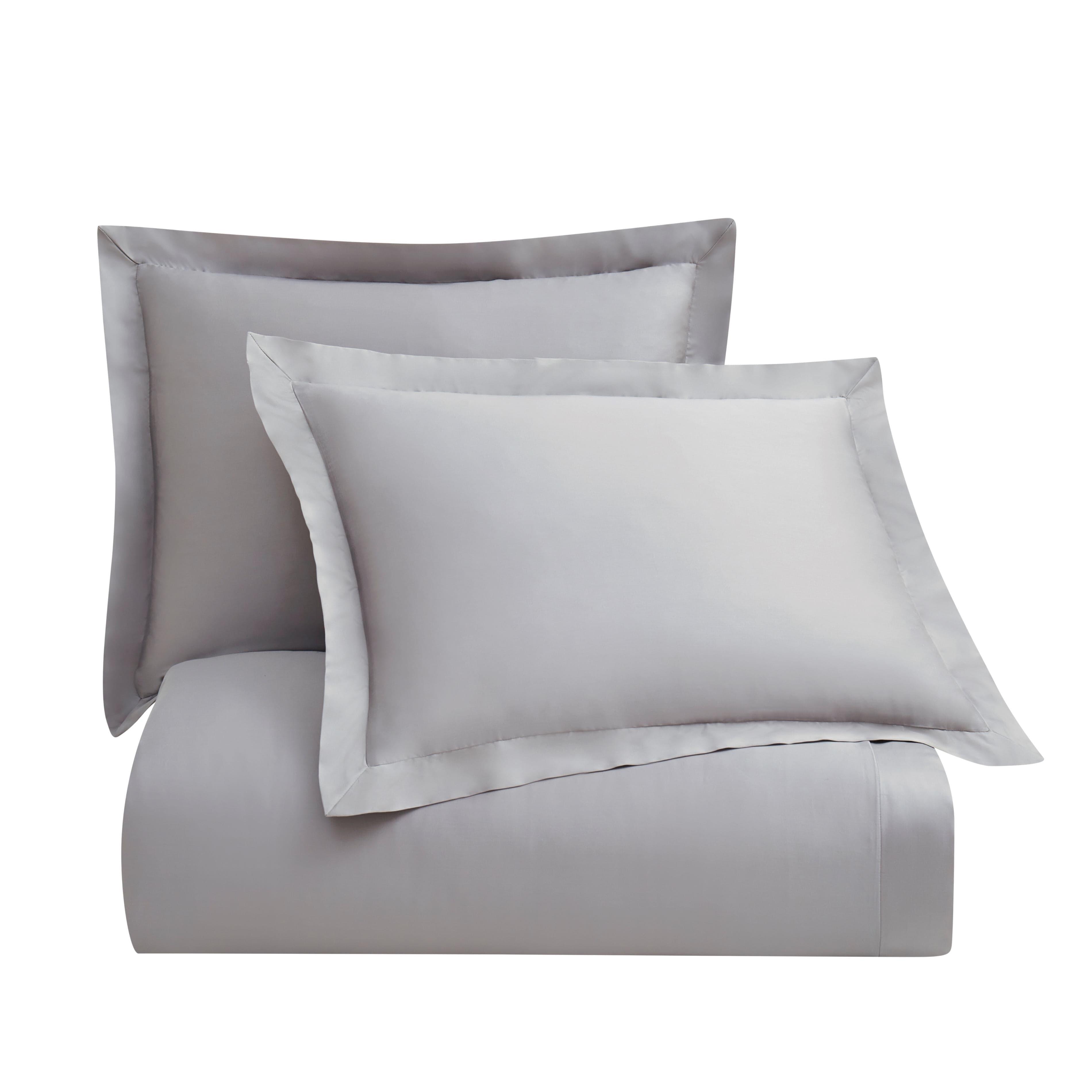 HiEnd Accents Lyocell 3 Piece Queen Duvet Cover Set, Gray, rollover