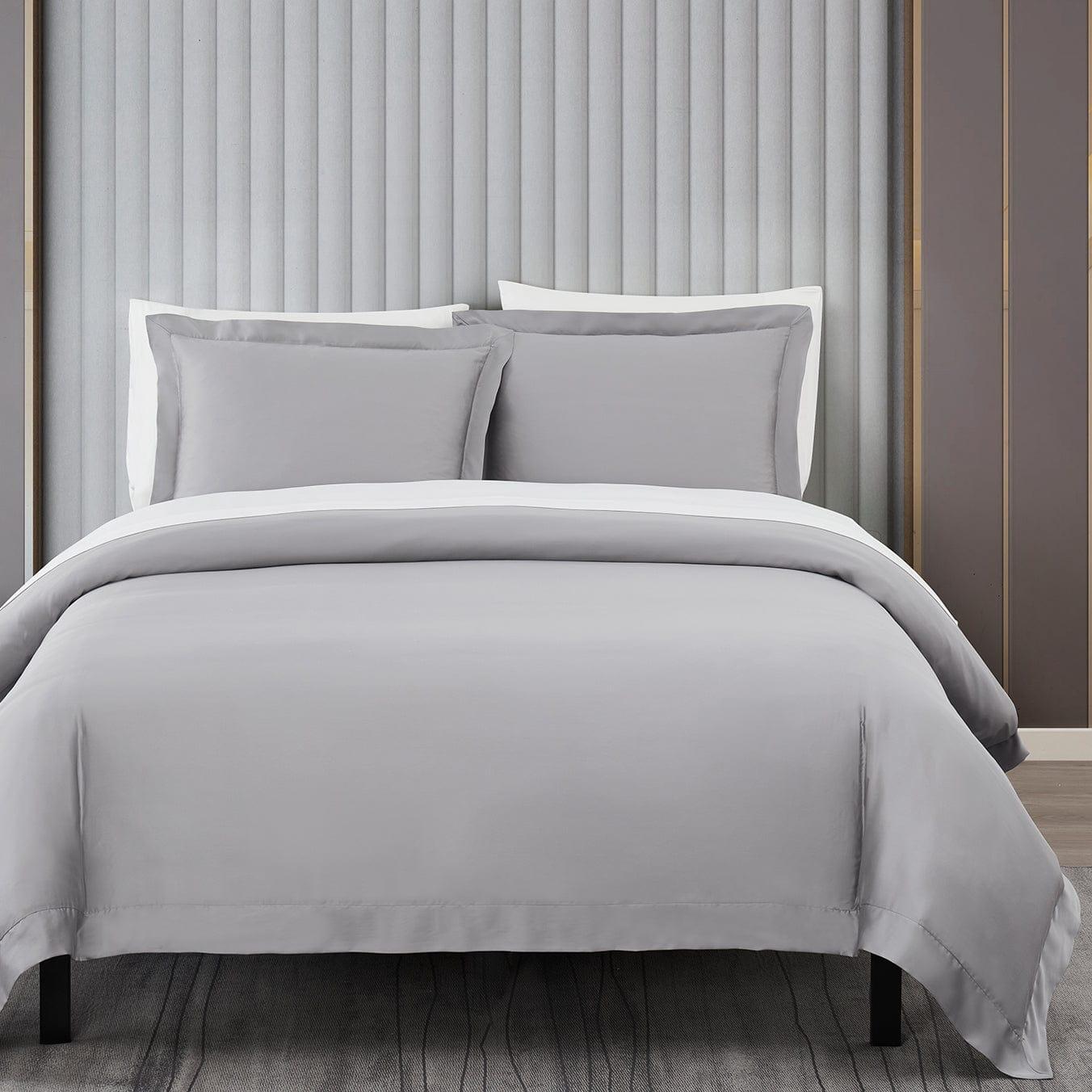HiEnd Accents Lyocell 3 Piece Queen Duvet Cover Set, Gray, large