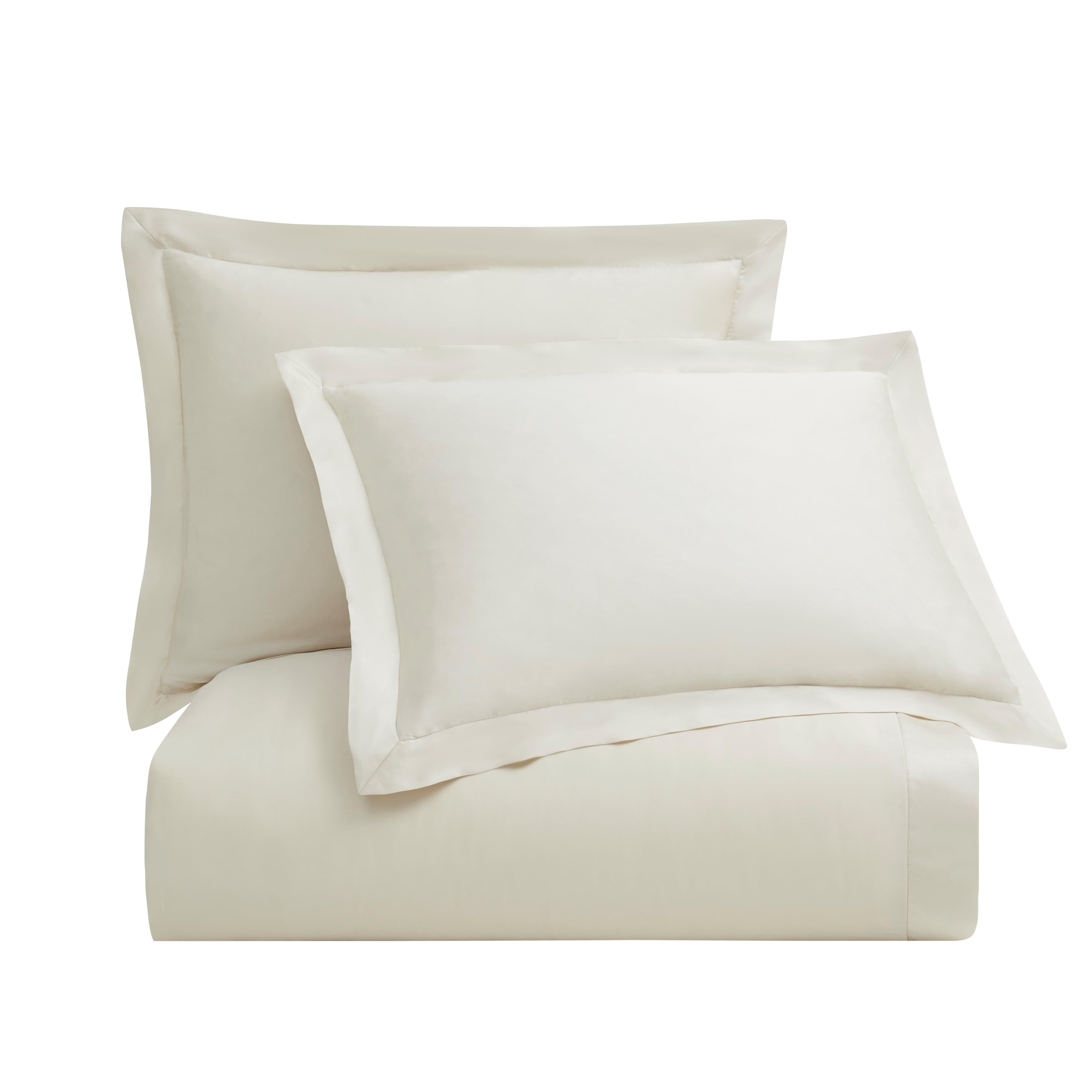 HiEnd Accents Lyocell 3 Piece Queen Duvet Cover Set, Ivory, rollover