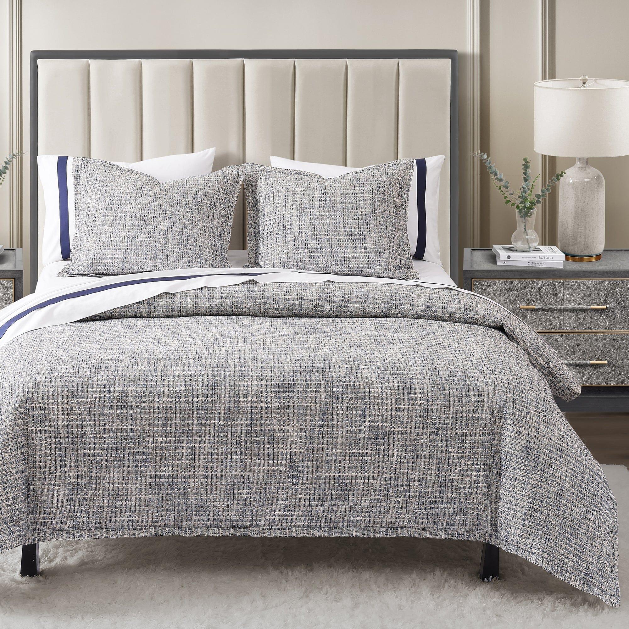 HiEnd Accents Tweed 3 Piece King Comforter Set, Blue, large