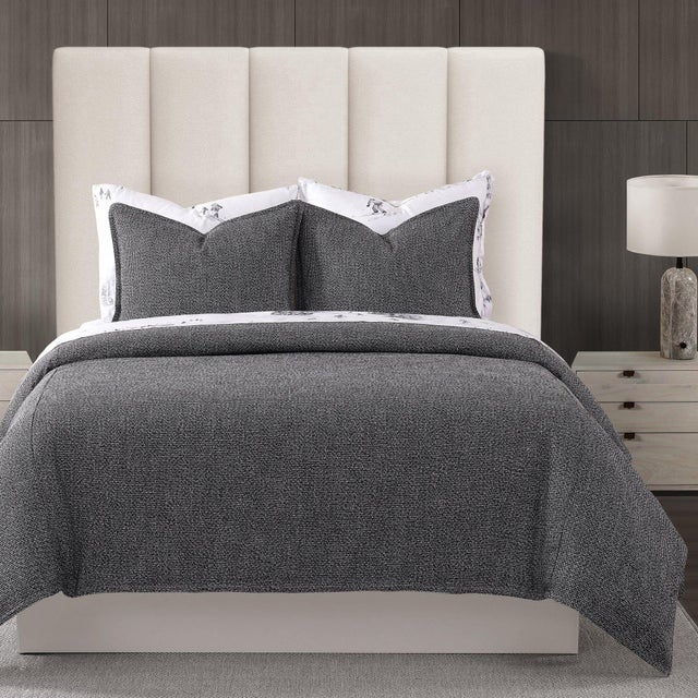HiEnd Accents Tweed 3 Piece Queen Comforter Set, Black