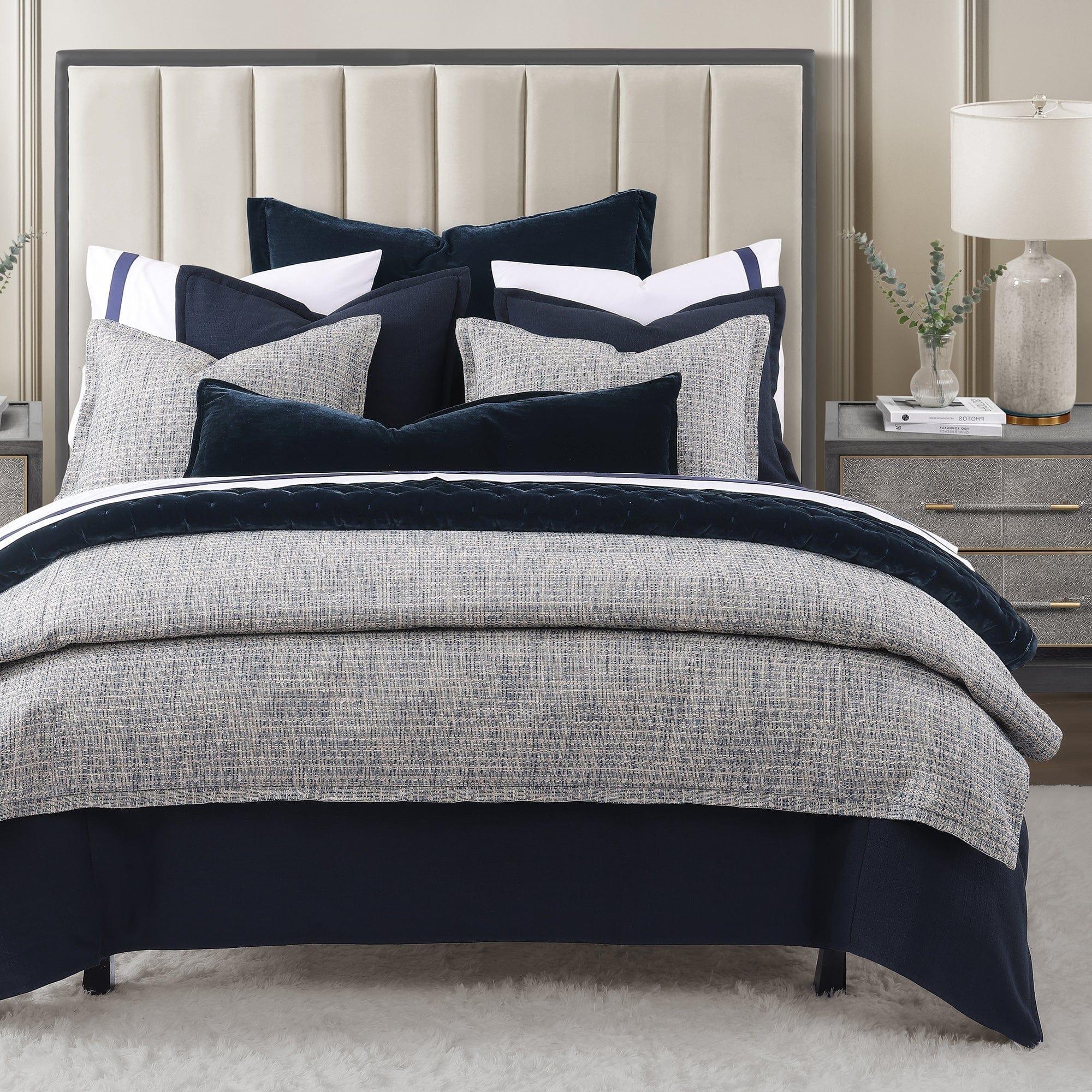 HiEnd Accents Tweed 3 Piece Queen Duvet Cover Set, Blue, large
