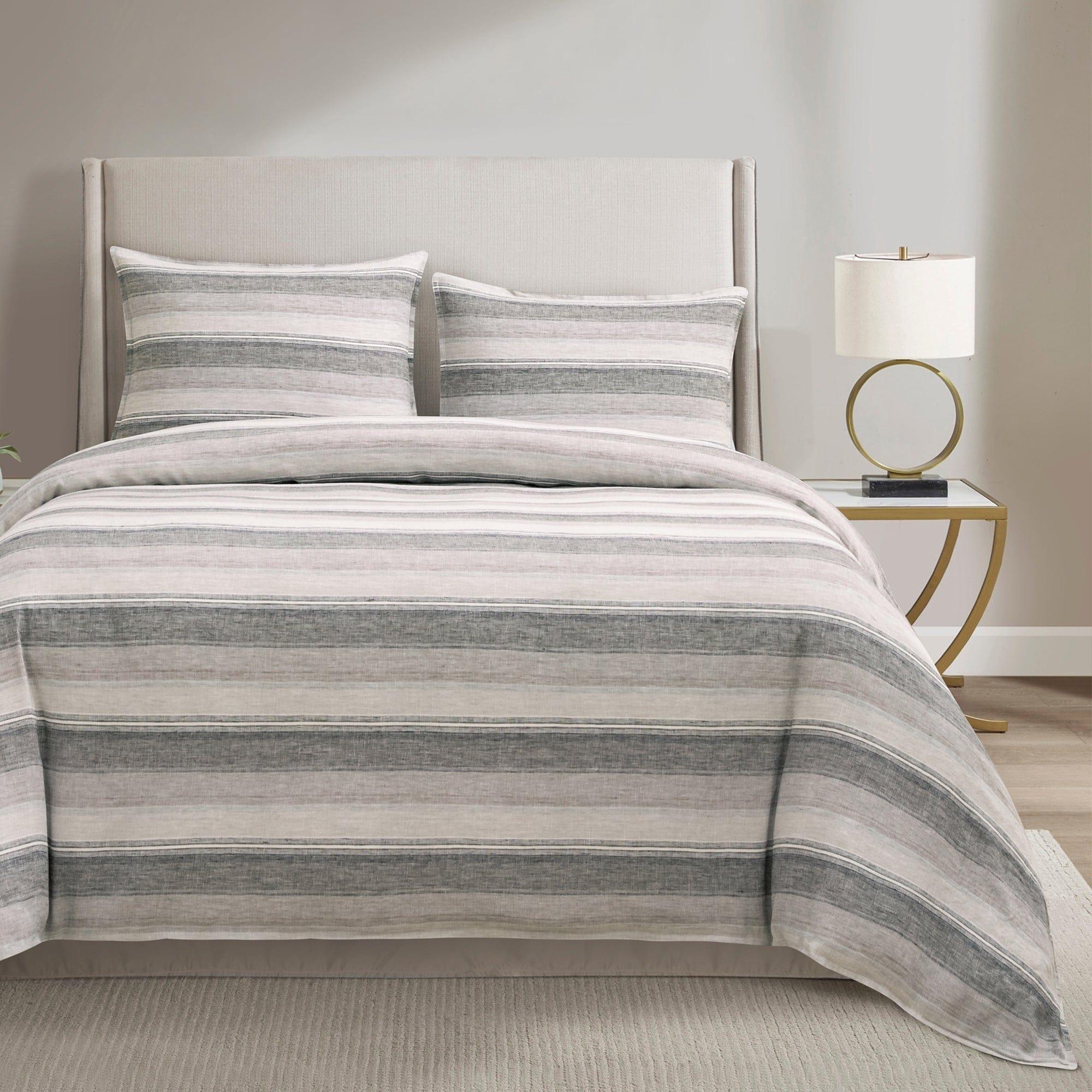 HiEnd Accents Slumber 3 Piece Queen Duvet Cover Set, Charcoal, large
