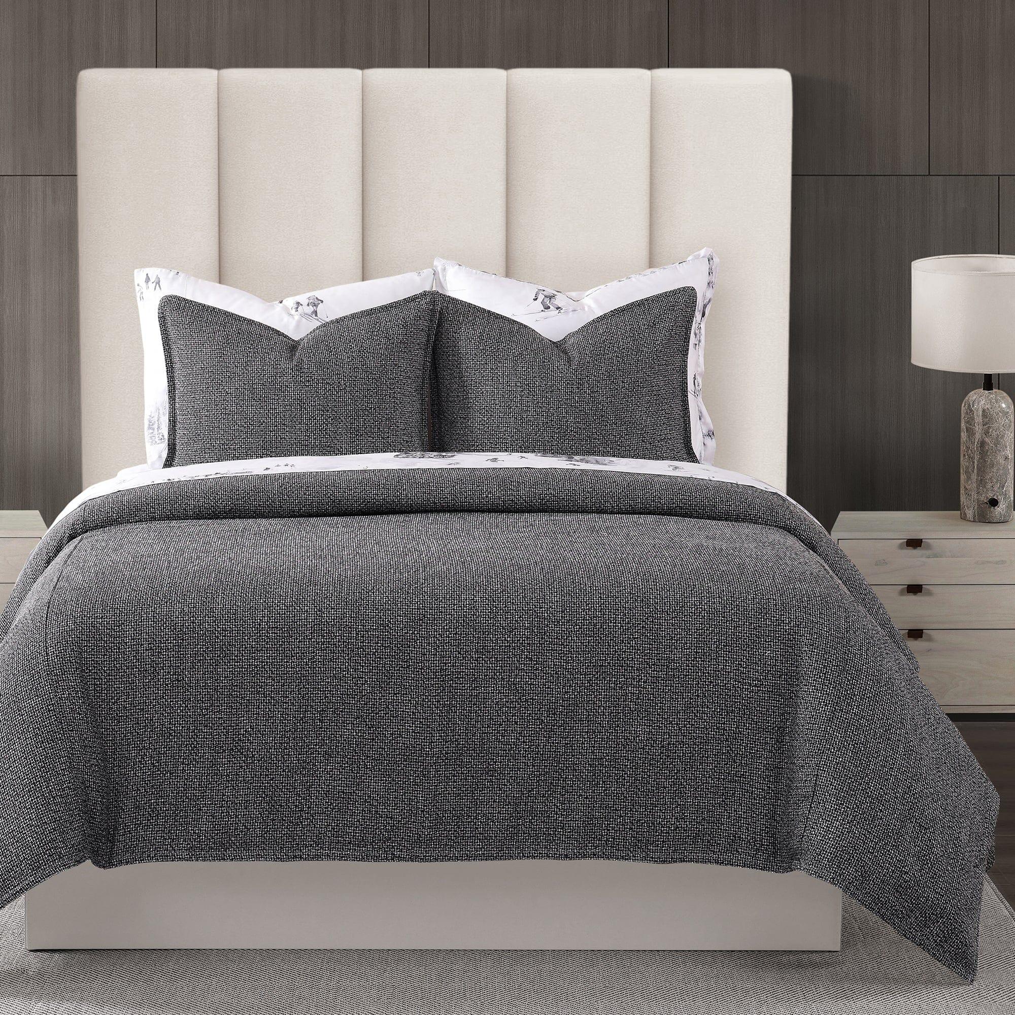 HiEnd Accents Tweed 2 Piece Twin Duvet Cover Set, Black, large