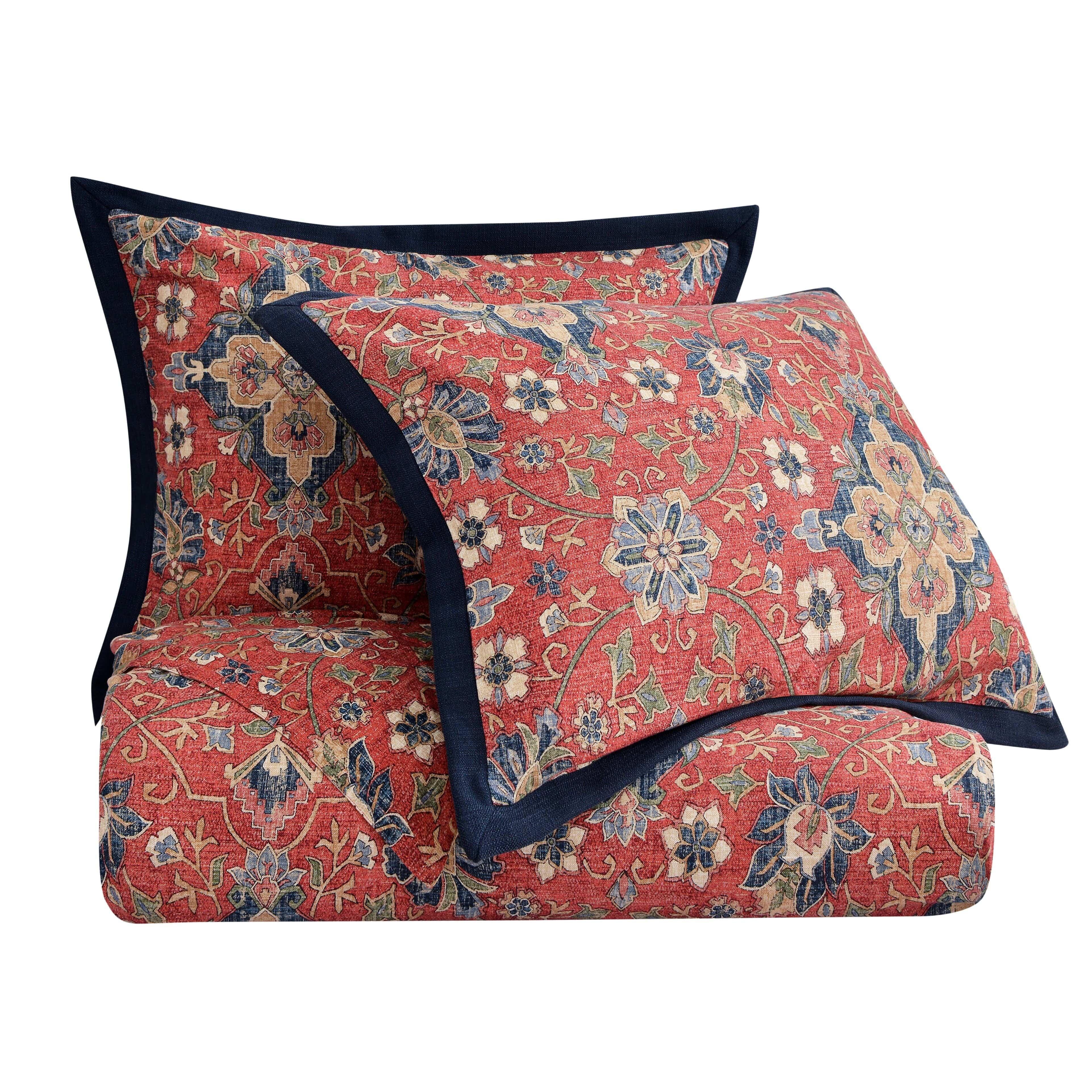HiEnd Accents Melinda 3 Piece King Comforter Set, Red, rollover