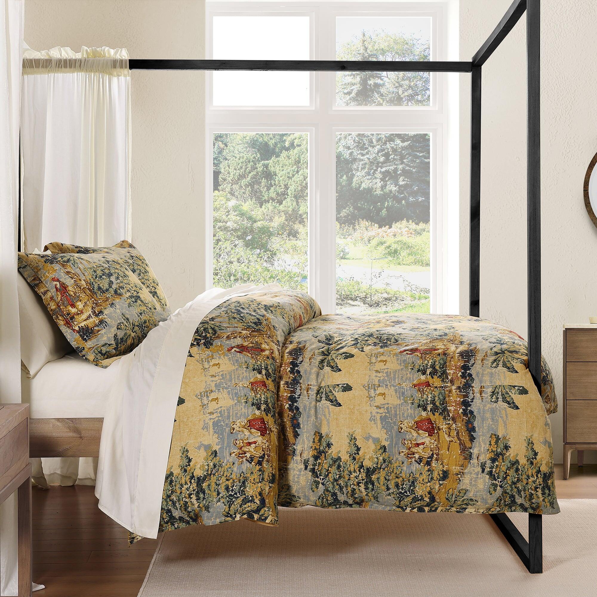 HiEnd Accents 3 Piece Queen Comforter Set, Yellow Gold, large