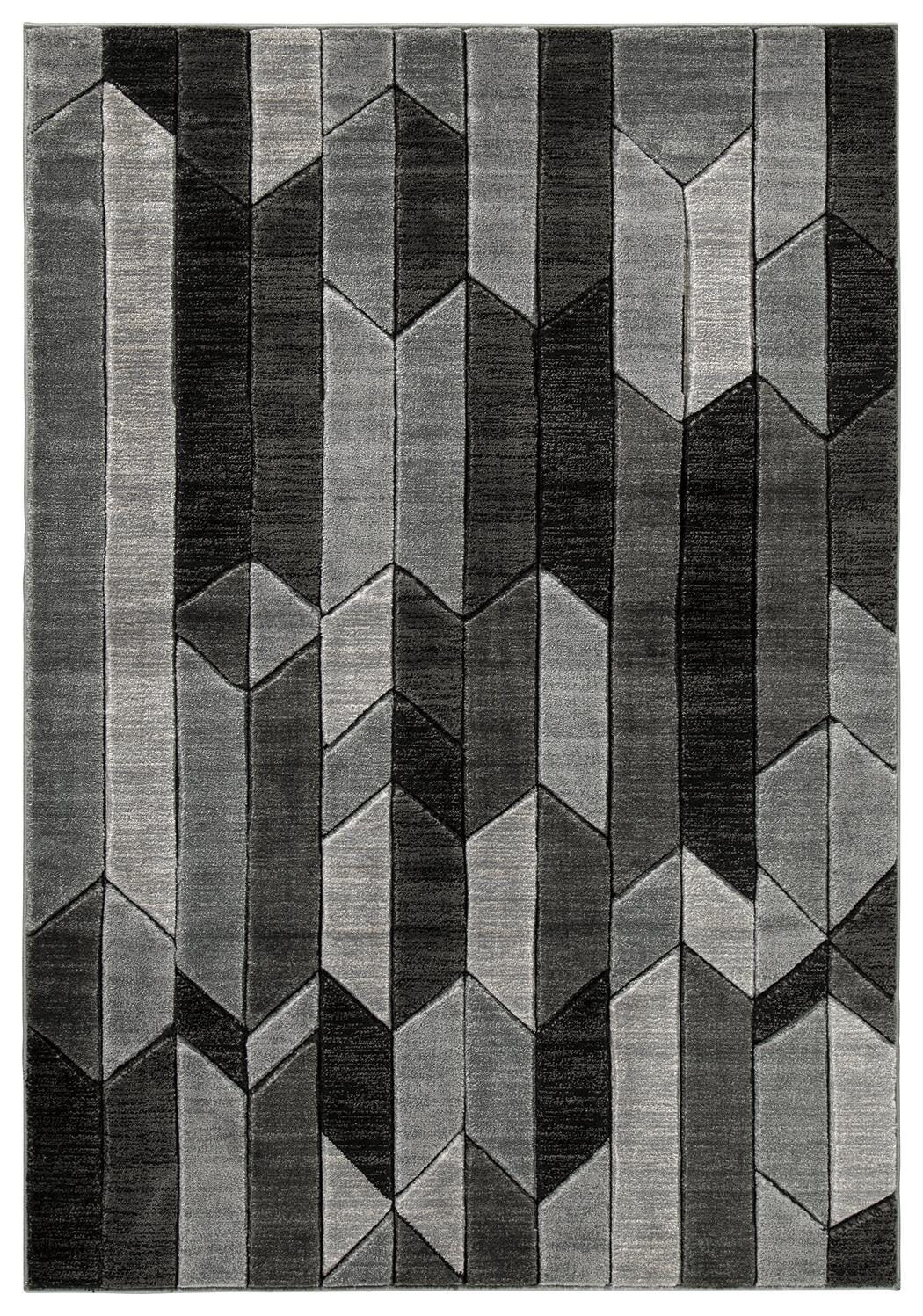 Chayse 6'6" x 9'6" Rug, Black/Gray, large