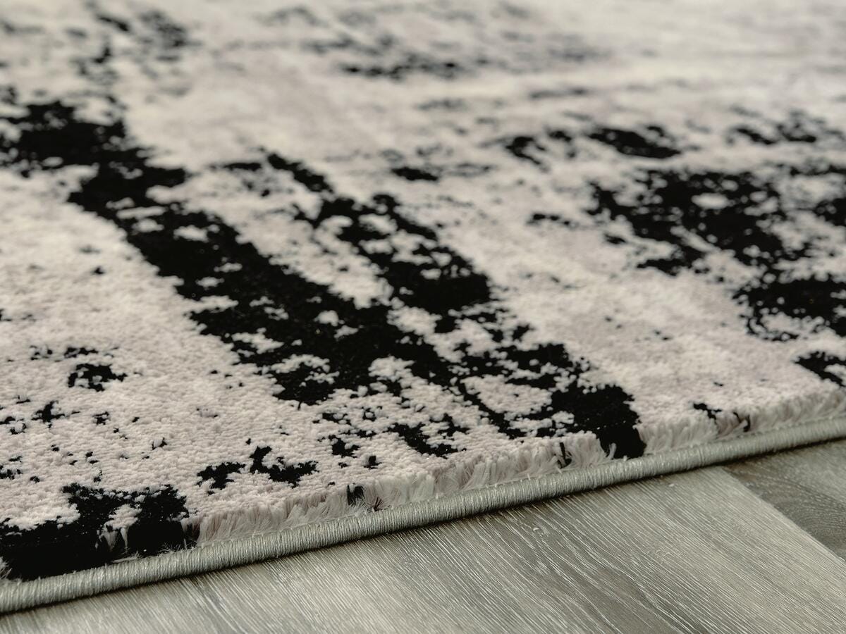 Zekeman 5'3" x 7'7" Rug, Black/Cream/Gray, rollover