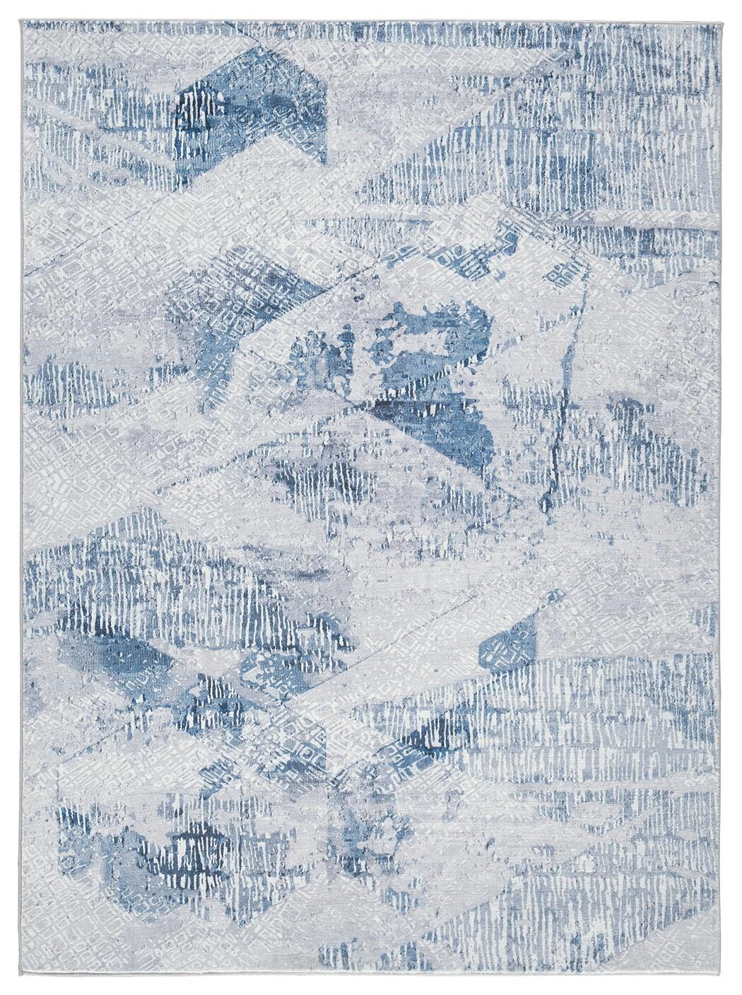 Haddam 7'6" x 9'6" Rug, Blue/Gray/White, large