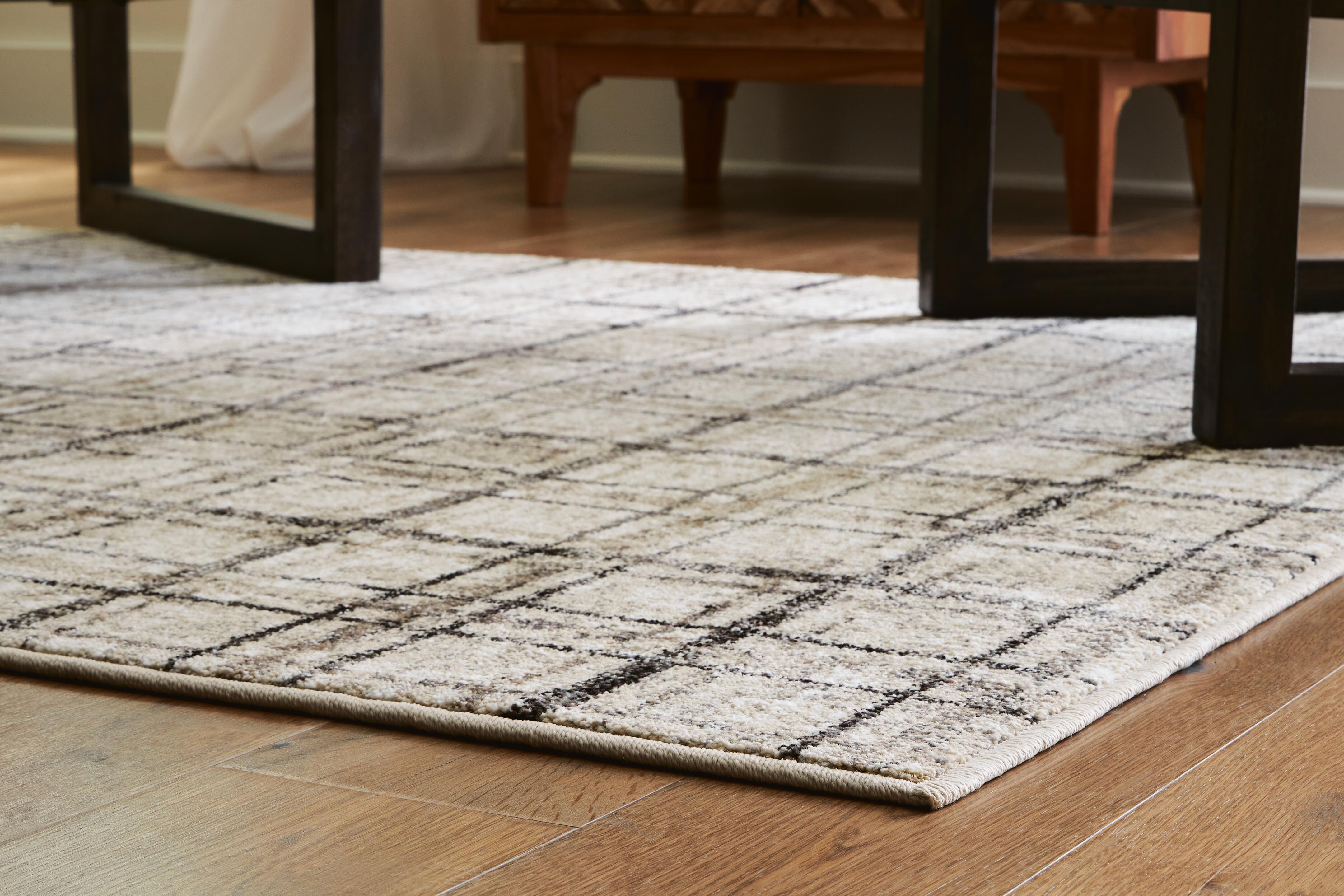 Azmerilla 7'10" x 10' Rug, Cream/Brown/Gray, large