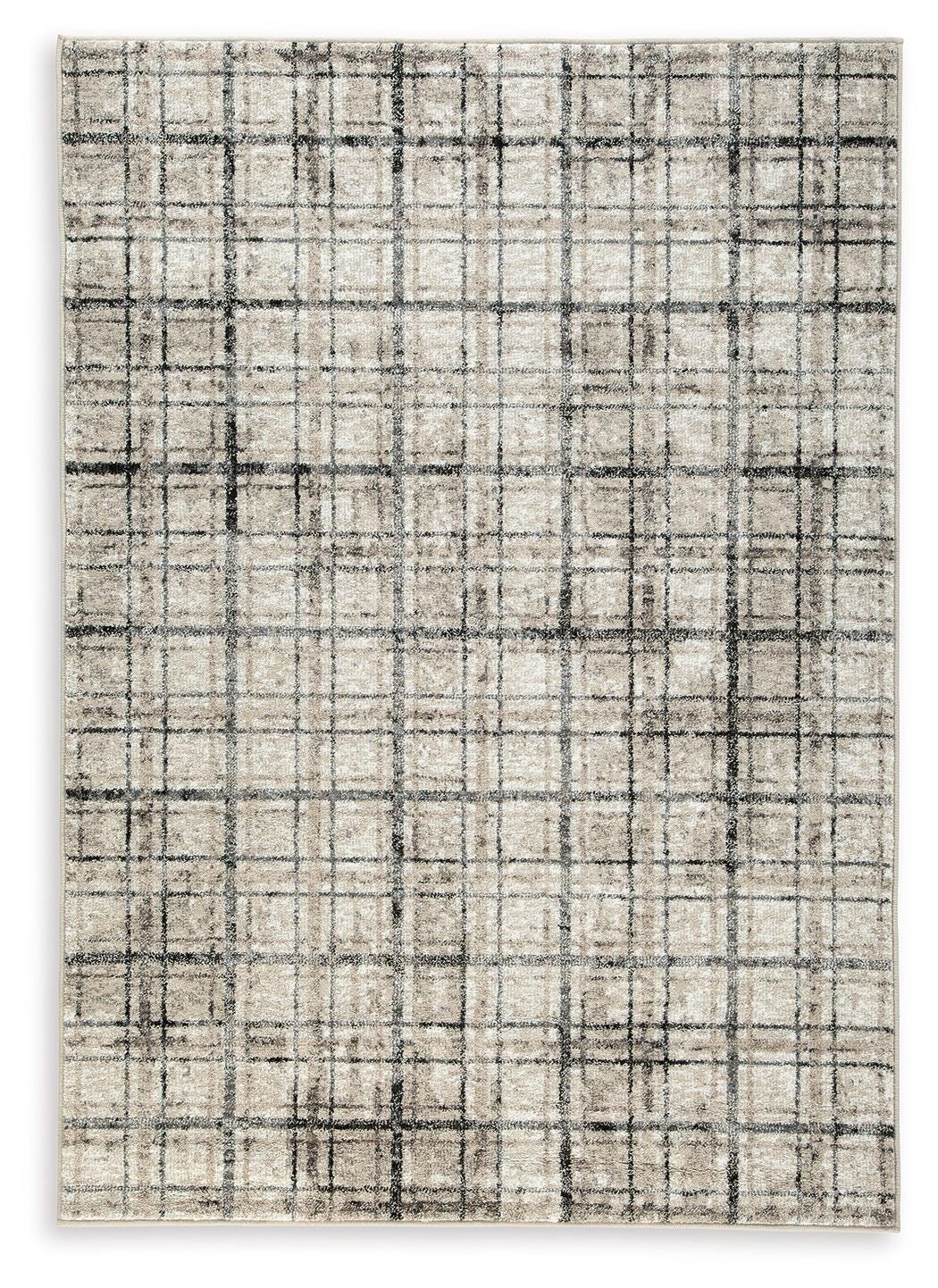 Azmerilla 7'10" x 10' Rug, Cream/Brown/Gray, large