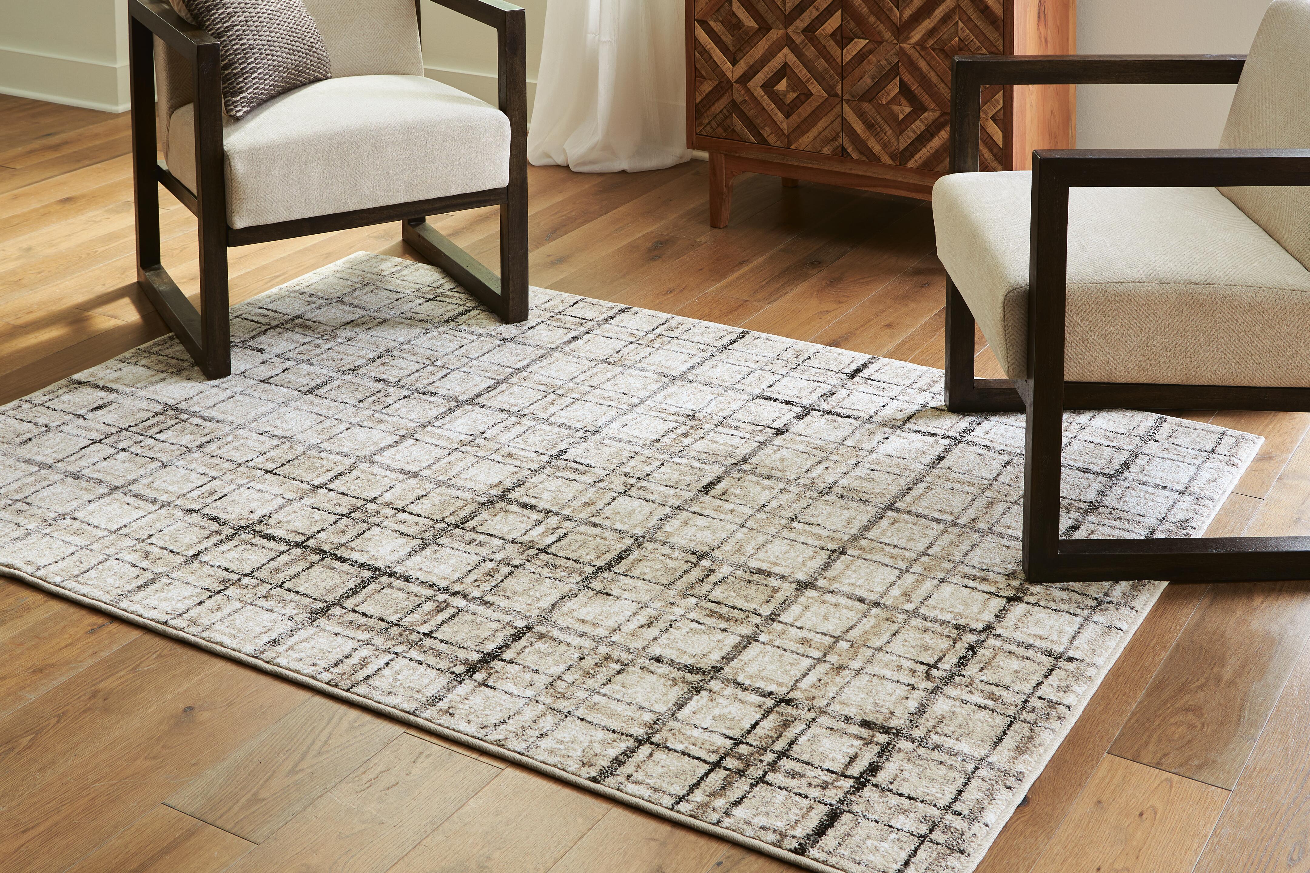 Azmerilla 7'10" x 10' Rug, Cream/Brown/Gray, rollover