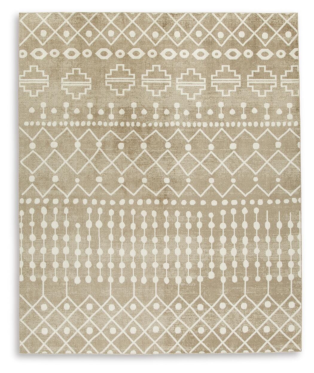 Bunchly 7'10" x 10'3" Washable Rug, Tan/Brown/Cream, large