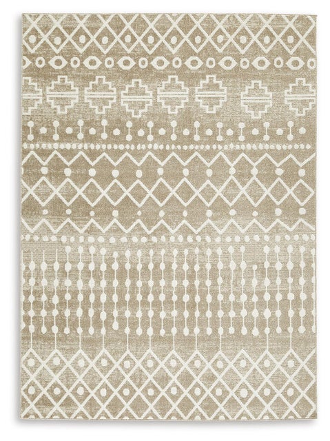 Bunchly Washable 5' x 7' Rug, Tan/Brown/Cream