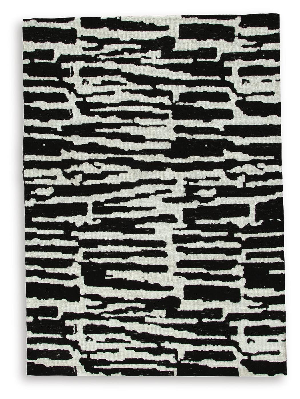 Bramshaw 5' x 7' Rug, Black/Ivory, large