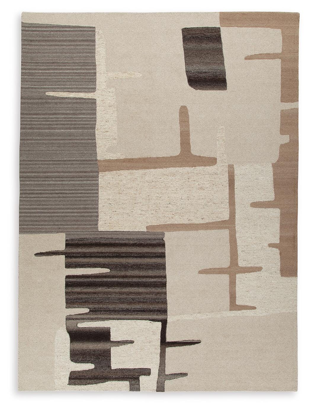 Kencher 10' x 14' Rug, Beige/Brown, large