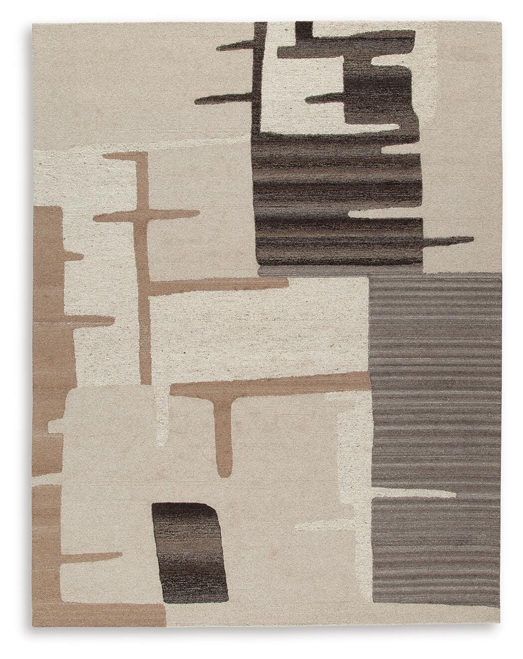 Kencher 8' x 10' Rug, Beige/Brown, large