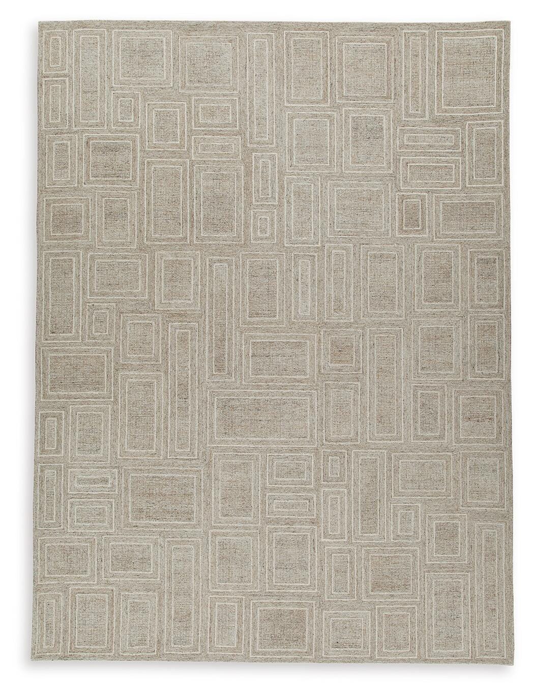 Brickburgh 10' x 14' Rug, Gray/Ivory/Honey, large