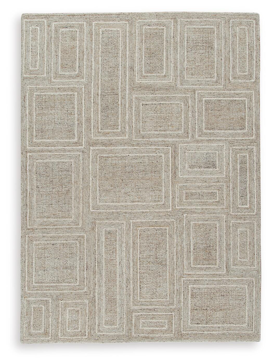 Brickburgh 5' x 7' Rug, Gray/Ivory/Honey, large