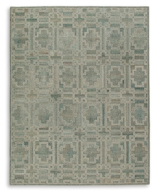 Jossland 8' x 10' Rug, Green/Ivory, large