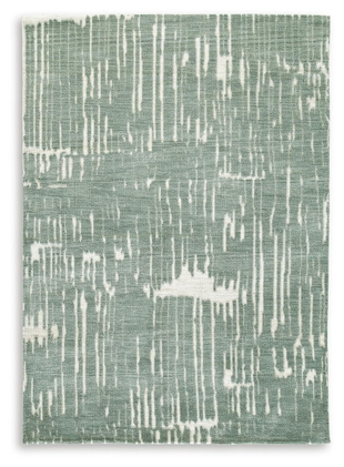 Cayworth 8' x 10' Rug, Teal/White, large