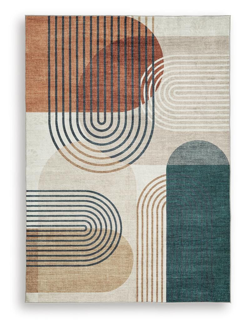 Farrendale Washable 5' x 7' Area Rug, Multi, large