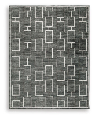 Elderland Washable 7'6" x 9'6" Area Rug, Black/Gray, large