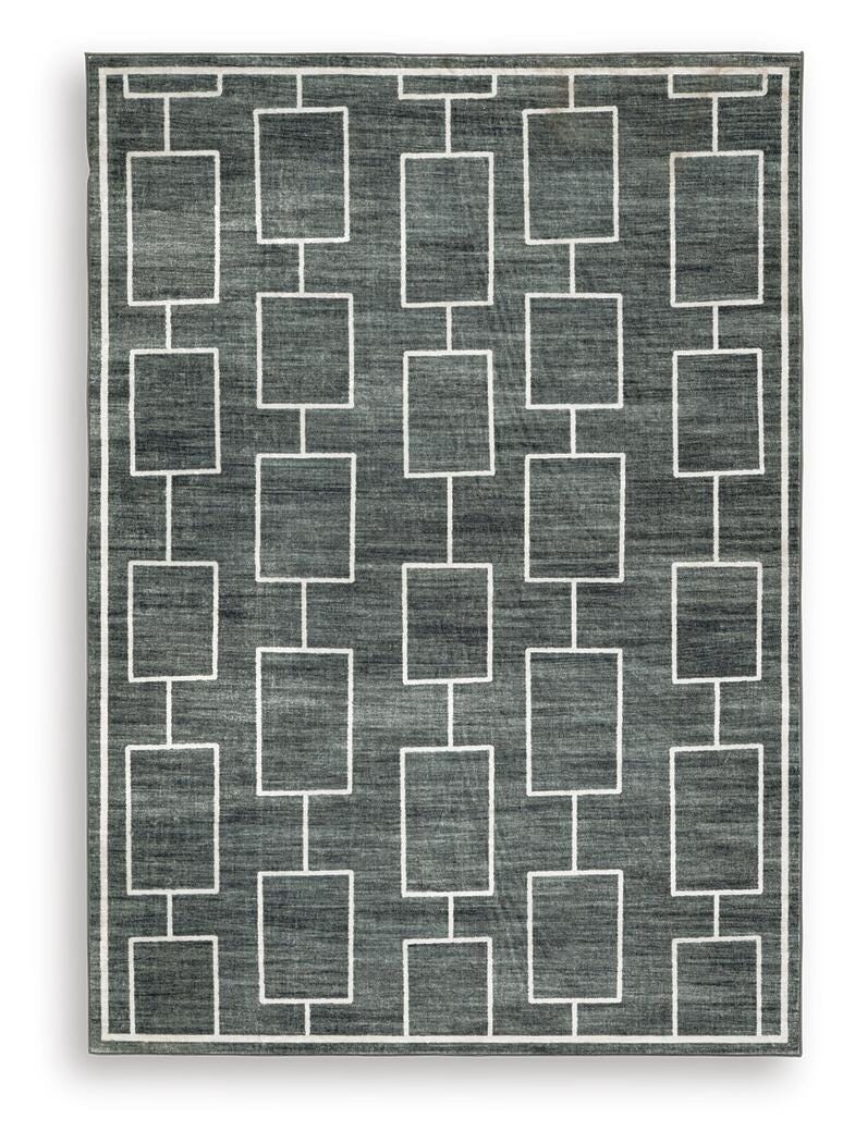Elderland Washable 5' x 7' Area Rug, Black/Gray, large