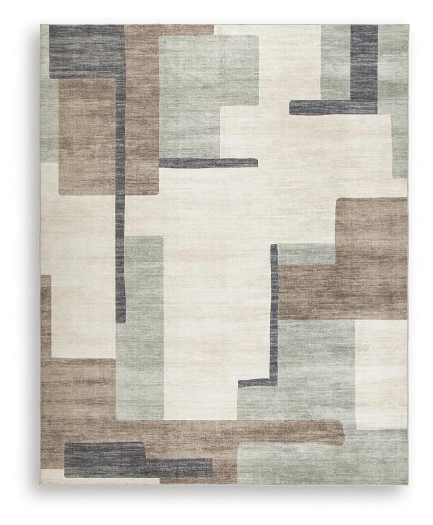 Larkport Washable 8' x 10' Area Rug, Cream/Brown/Gray, large