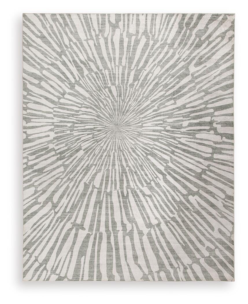Verland Washable 7'6" x 9'6" Area Rug, Gray/White, large