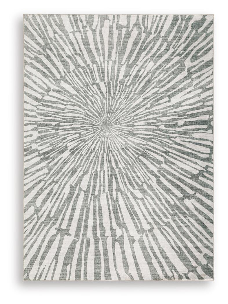 Verland Washable 5' x 7' Area Rug, Gray/White, large