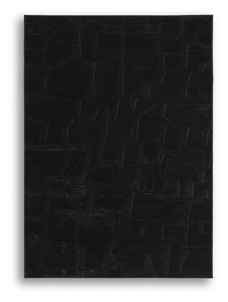 Gibbswell Washable 5' x 7' Area Rug, Black, large