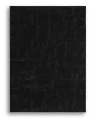 Gibbswell Washable 5' x 7' Area Rug, Black, large