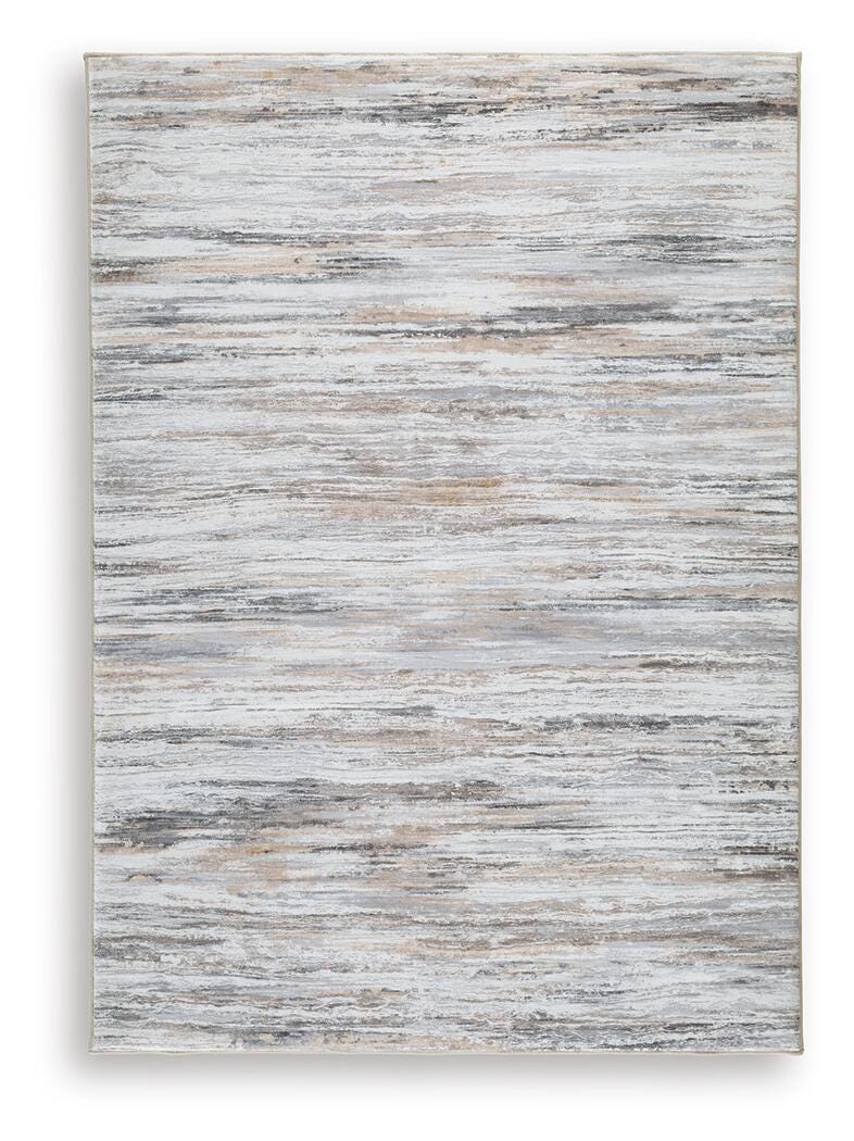 Nace 5' x 7' Memory Foam Area Rug, Gray/Brown/White, large