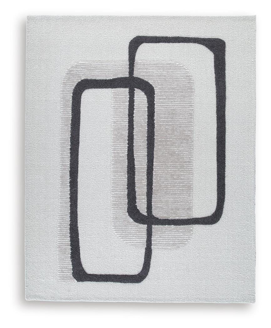 Davismour 7'8" x 10' Area Rug, Ivory/Taupe/Charcoal, large