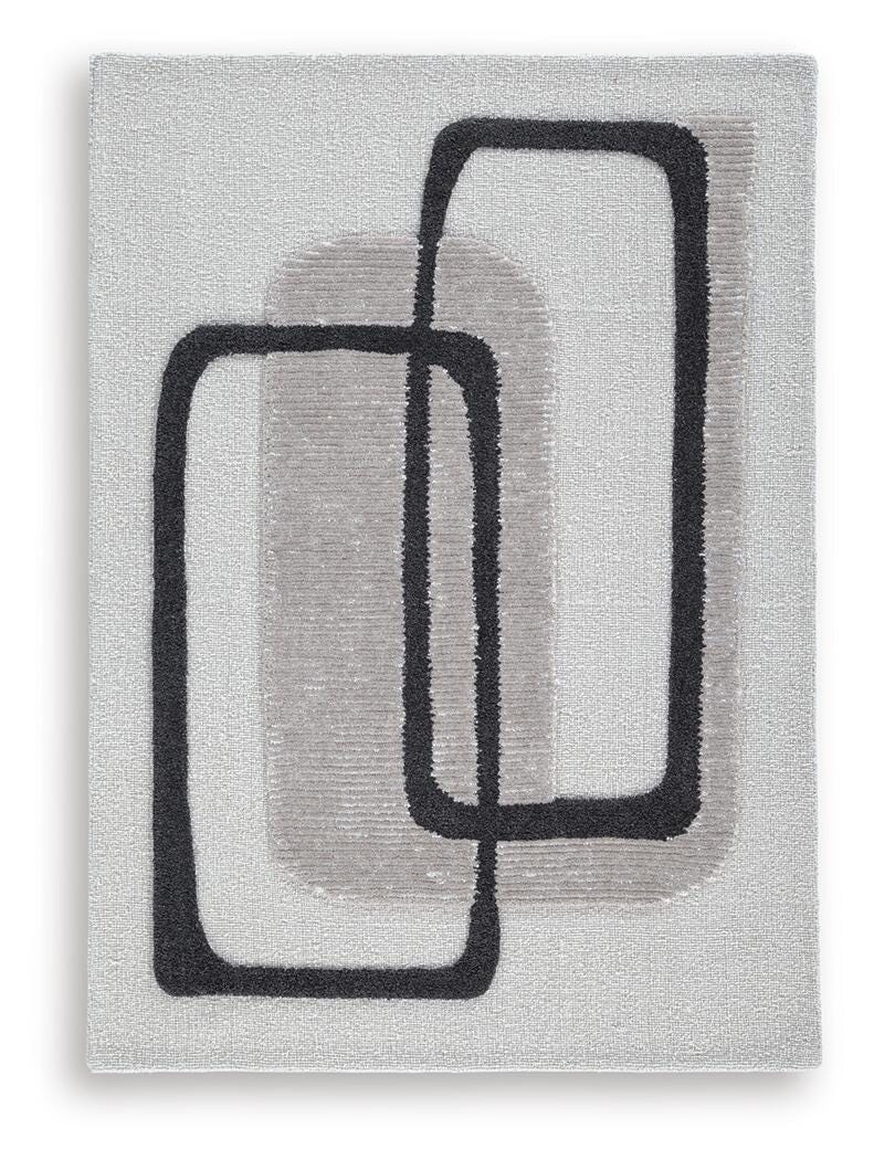 Davismour 5' x 7' Area Rug, Ivory/Taupe/Charcoal, large