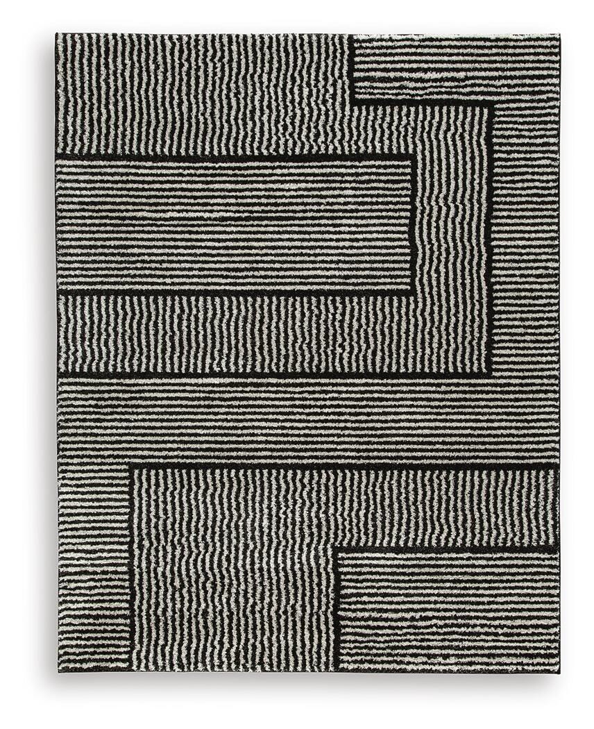 Kurtmen 7'10" x 9'10" Area Rug, Black/Ivory, large