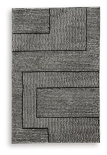Kurtmen 5' x 7' Area Rug, Black/Ivory