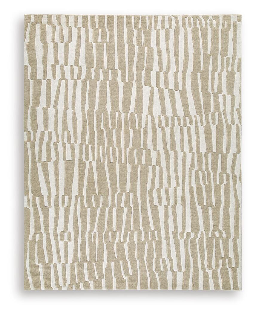 Corrbell 7'8" x 10' Area Rug, Beige/White, large