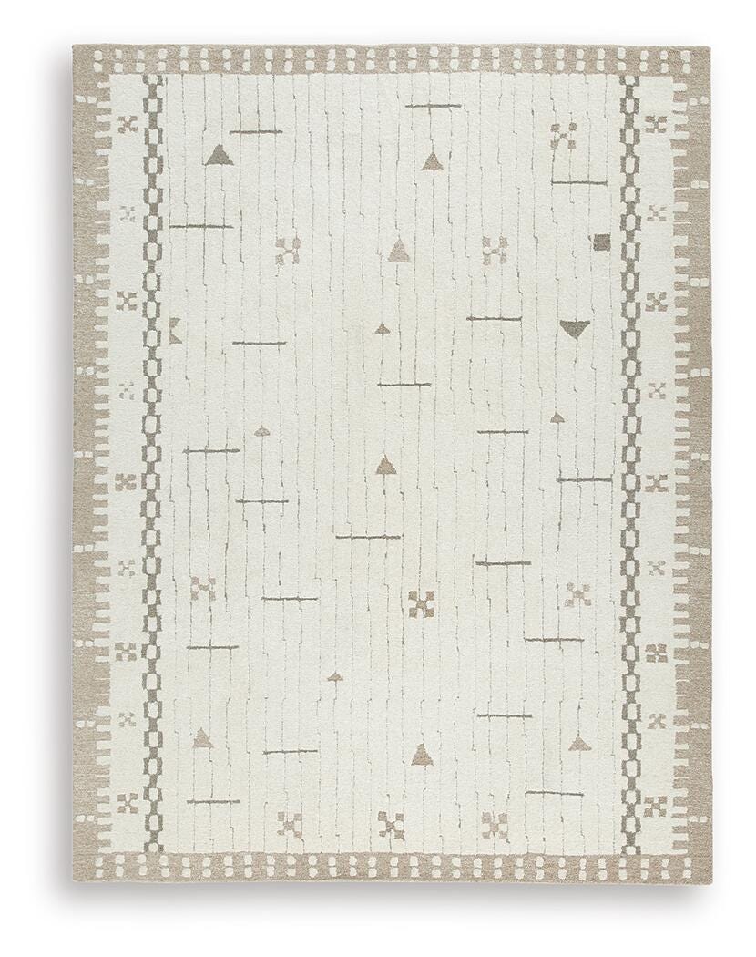 Dot 7'8" x 10' Area Rug, Cream/Brown/Taupe, large