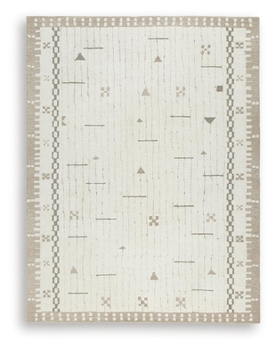 Dot 7'8" x 10' Area Rug, Cream/Brown/Taupe, large