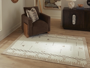 Dot 5' x 7' Area Rug, Cream/Brown/Taupe, rollover