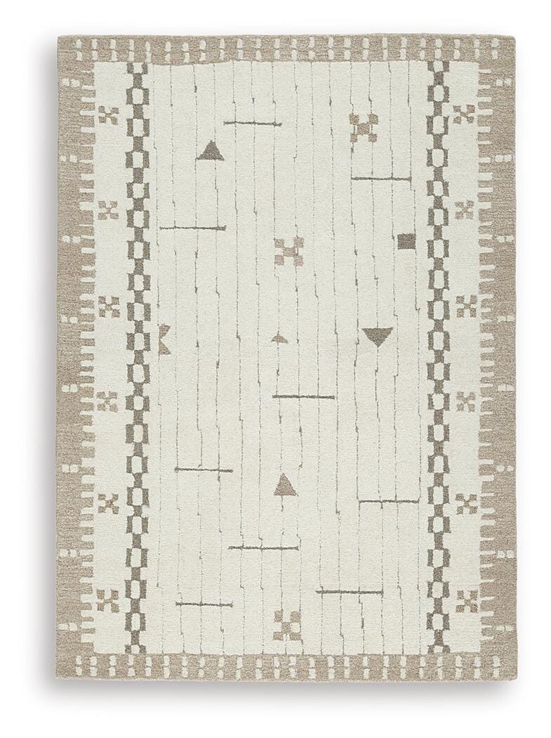 Dot 5' x 7' Area Rug, Cream/Brown/Taupe, large