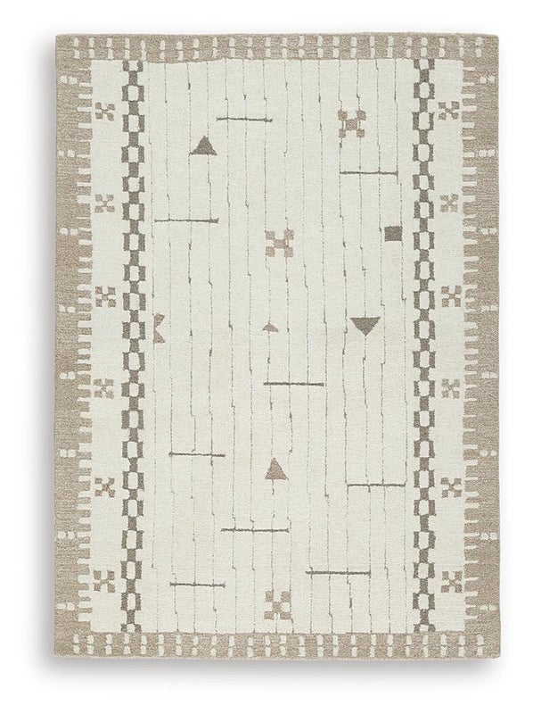 Dot 5' x 7' Area Rug, Cream/Brown/Taupe
