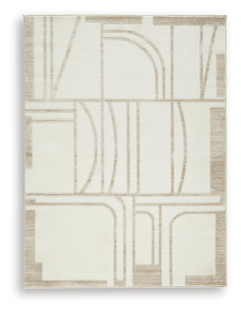 Farongrove 5'3" x 7' Area Rug, Ivory/Beige, large