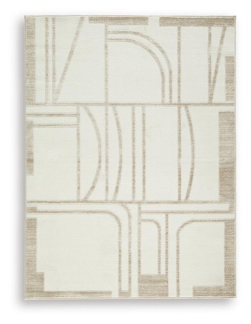 Farongrove 5'3" x 7' Area Rug, Ivory/Beige