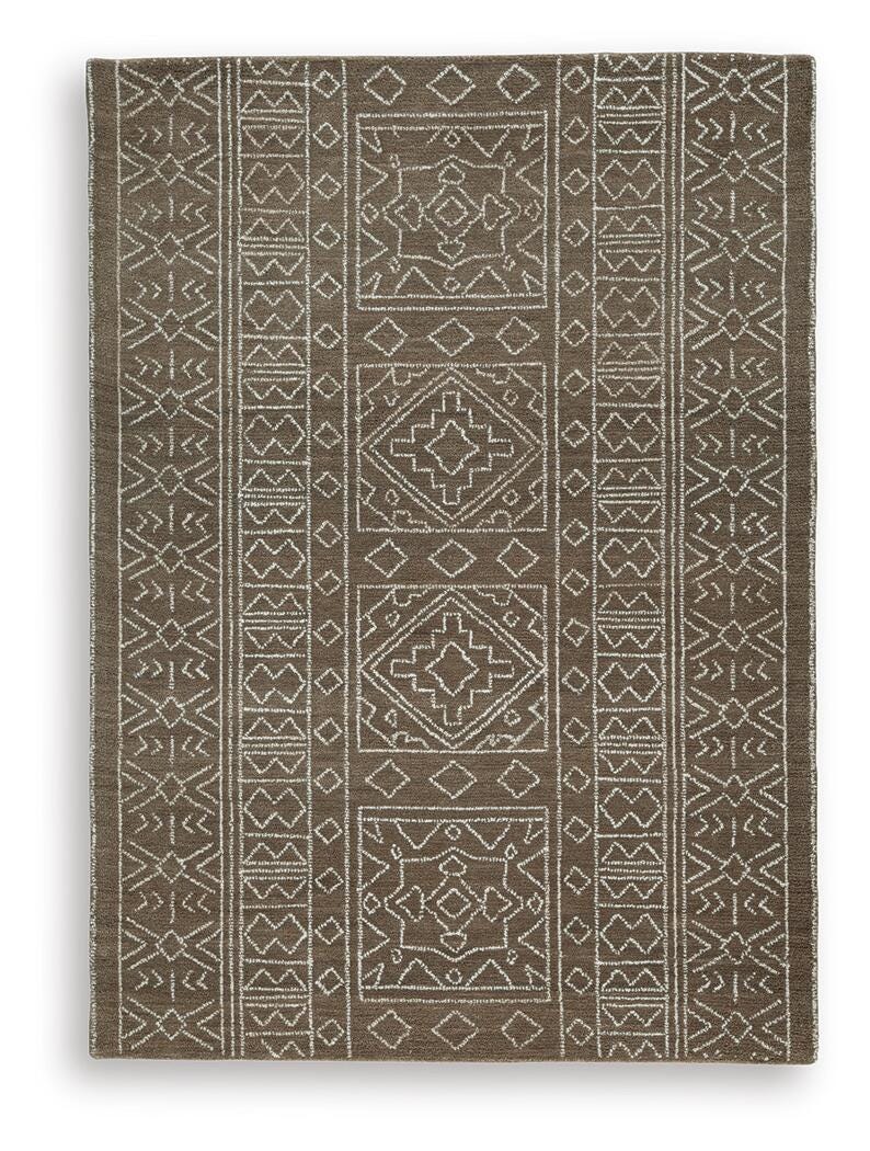 Merrittman 5' x 7' Area Rug, Brown/Ivory, large