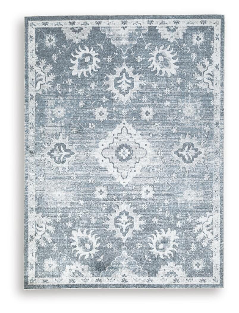 Avanworths Washable 7'10" x 10' Area Rug, Blue/Gray/Ivory, large