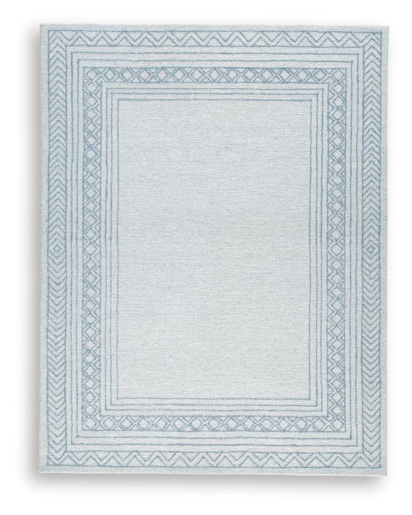 Azelhurst 7'8" x 10' Area Rug, Blue/Ivory/Gray, large